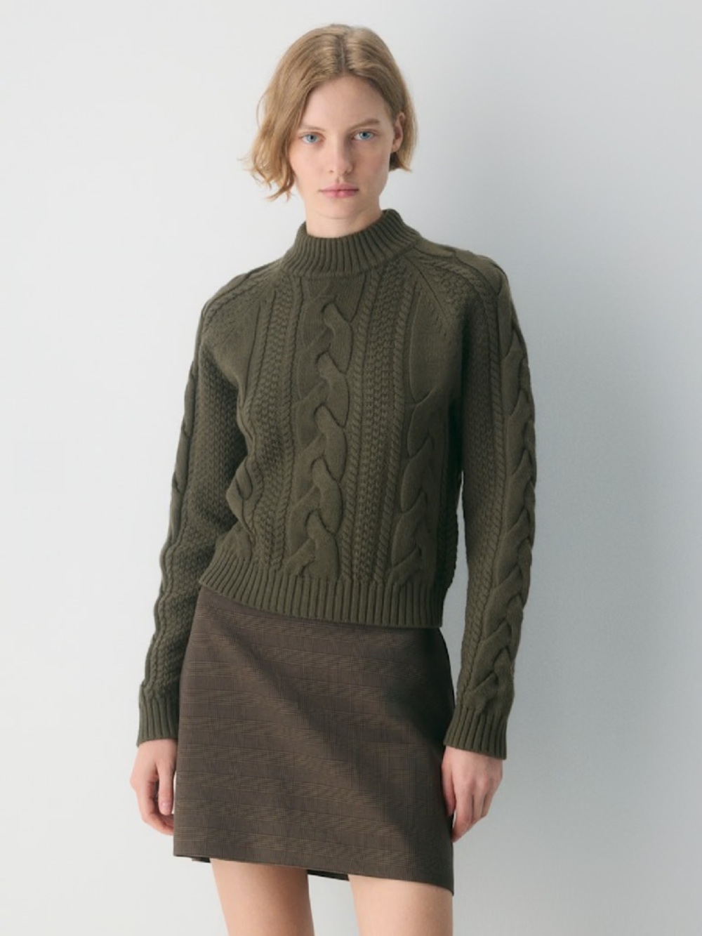 Aritzia Heritage Knit Merino Wool Mockneck Longsleeve Olive‎ sweater NWT Small